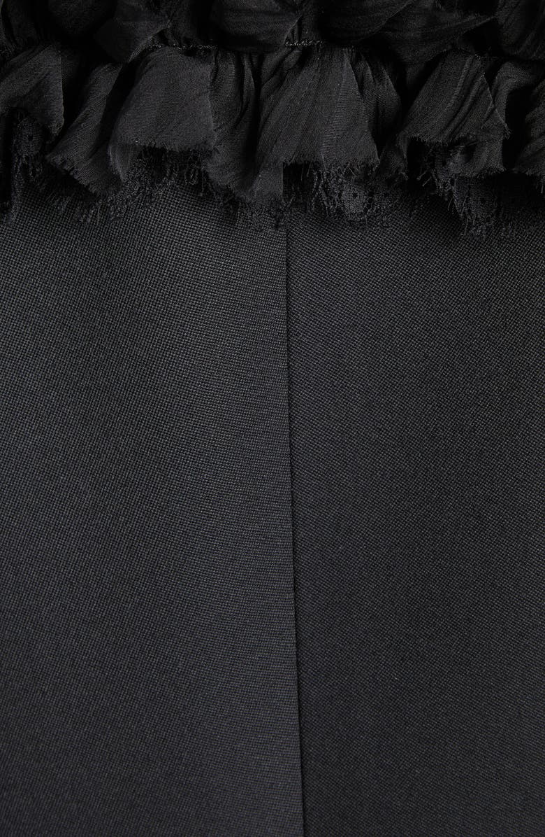 McQueen Slashed Ruffle Wool Blazer, Alternate, color, Black