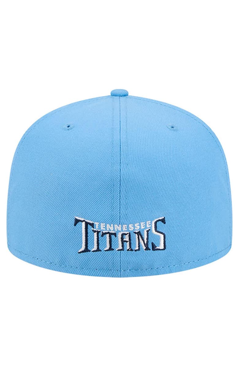 New Era Men's New Era  Light Blue Tennessee Titans Overlap Wordmark 59FIFTY Fitted Hat, Alternate, color, Light Blue