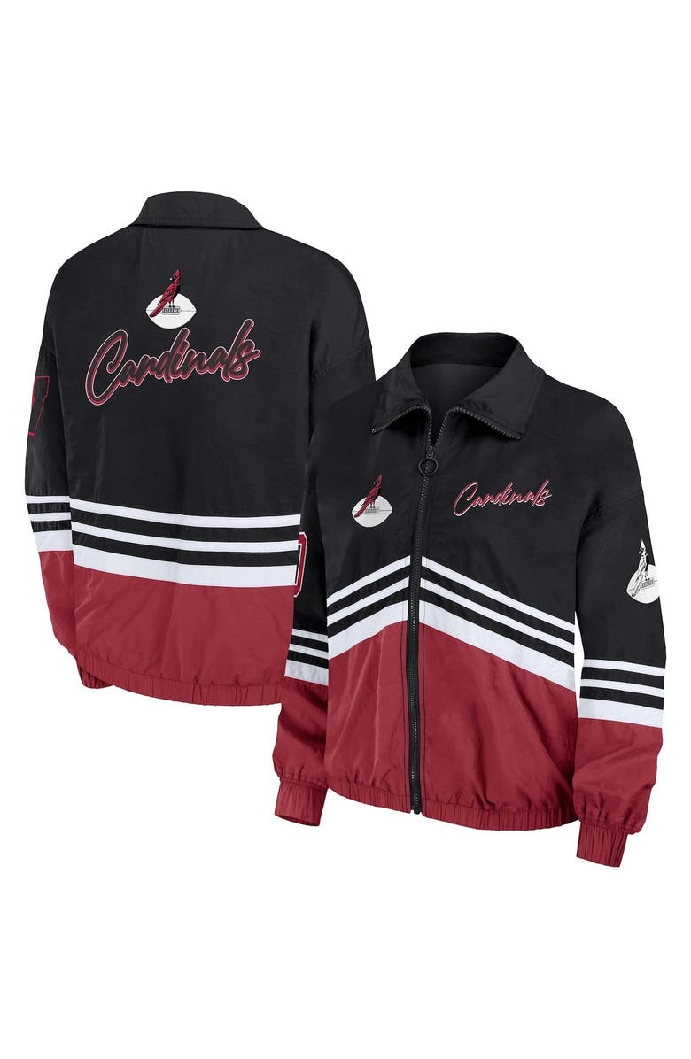 WEAR by Erin Andrews Women's WEAR by Erin Andrews Black Arizona Cardinals Vintage Throwback Windbreaker Full-Zip Jacket, Alternate, color, Black