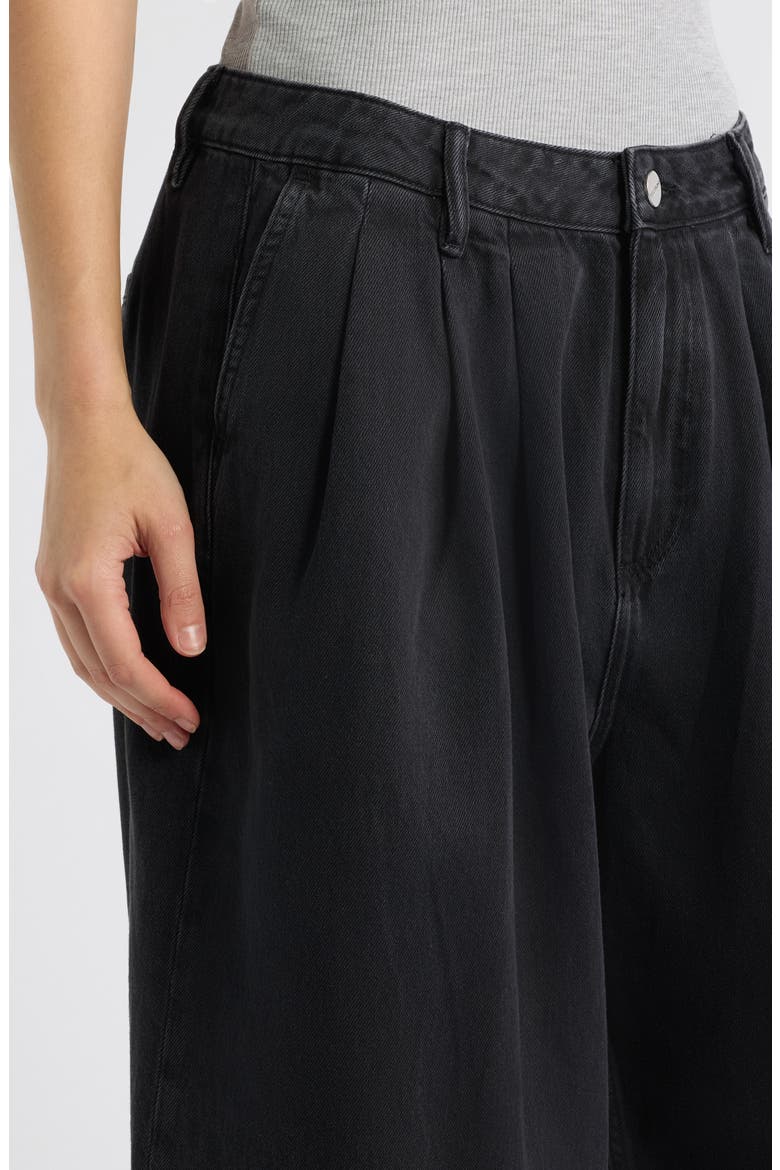 Axis Pleated Wide Leg Jeans, Alternate, color, BLACK