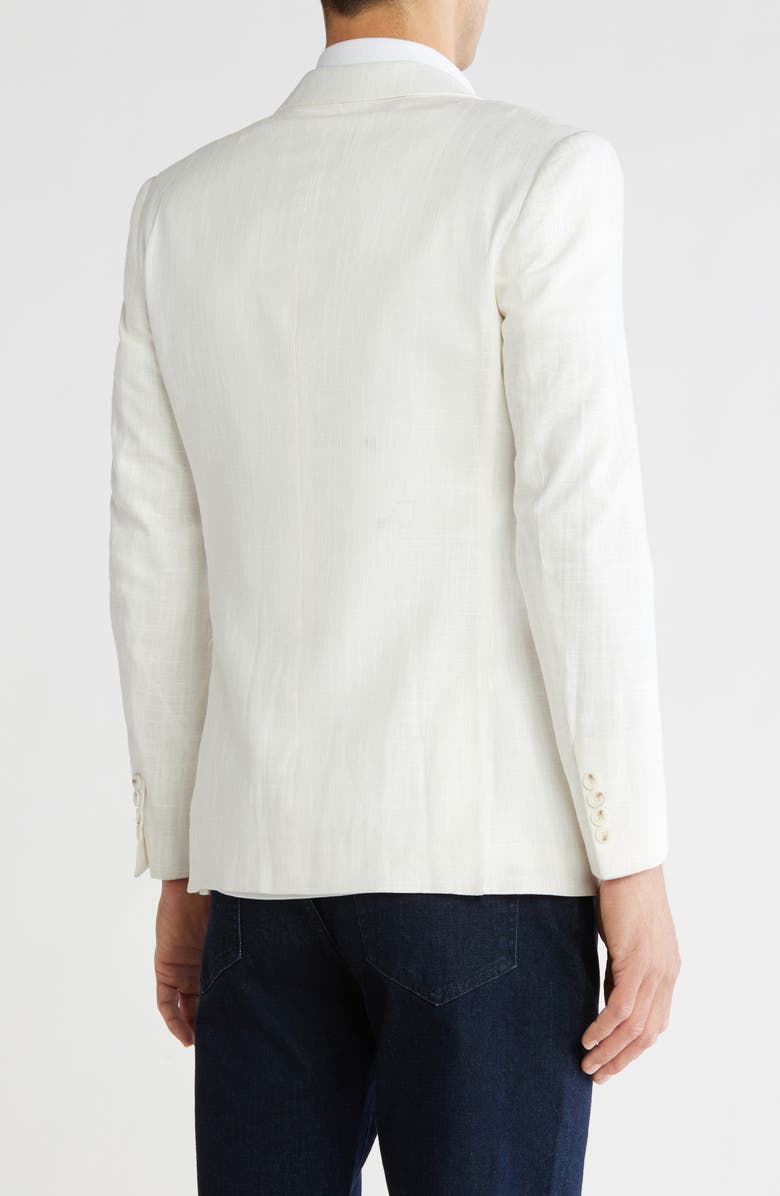 T.R. PREMIUM Slim Fit Wax Linen Blazer, Alternate, color, White