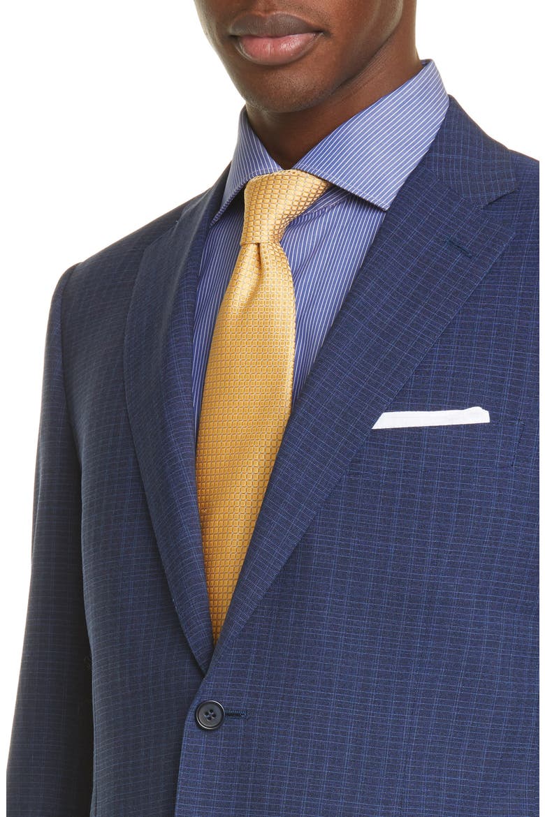 Siena Soft Classic Fit Check Wool Suit, Alternate, color, NAVY