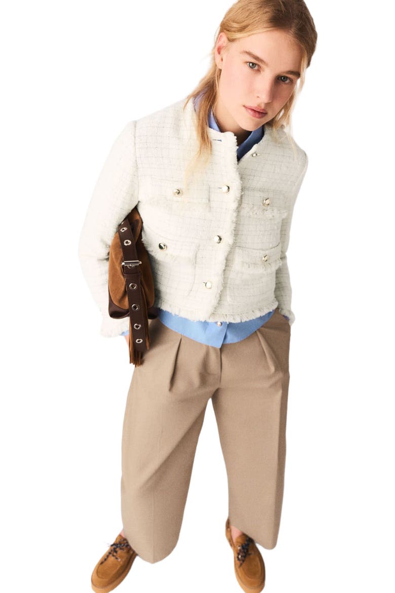 Short tweed jacket, Alternate, color, Ecru