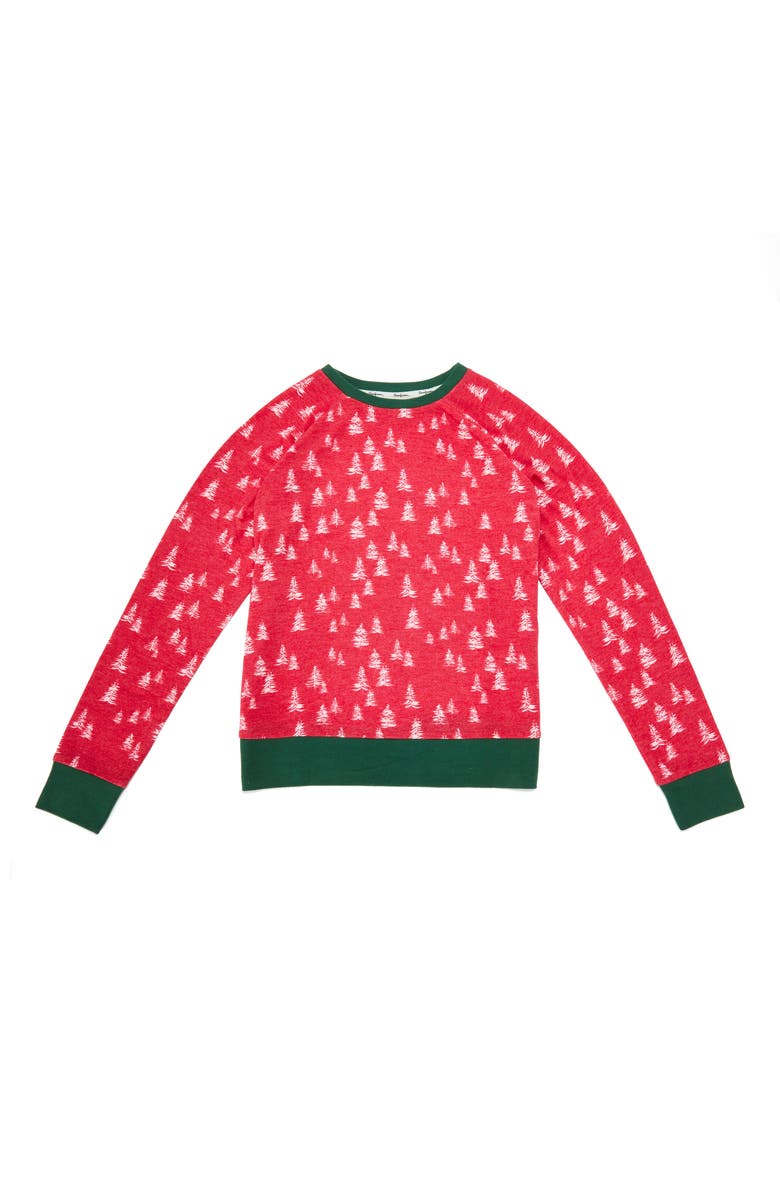 DEARFOAMS 2 Piece Holiday Trees Pajama Set, Alternate, color, Red