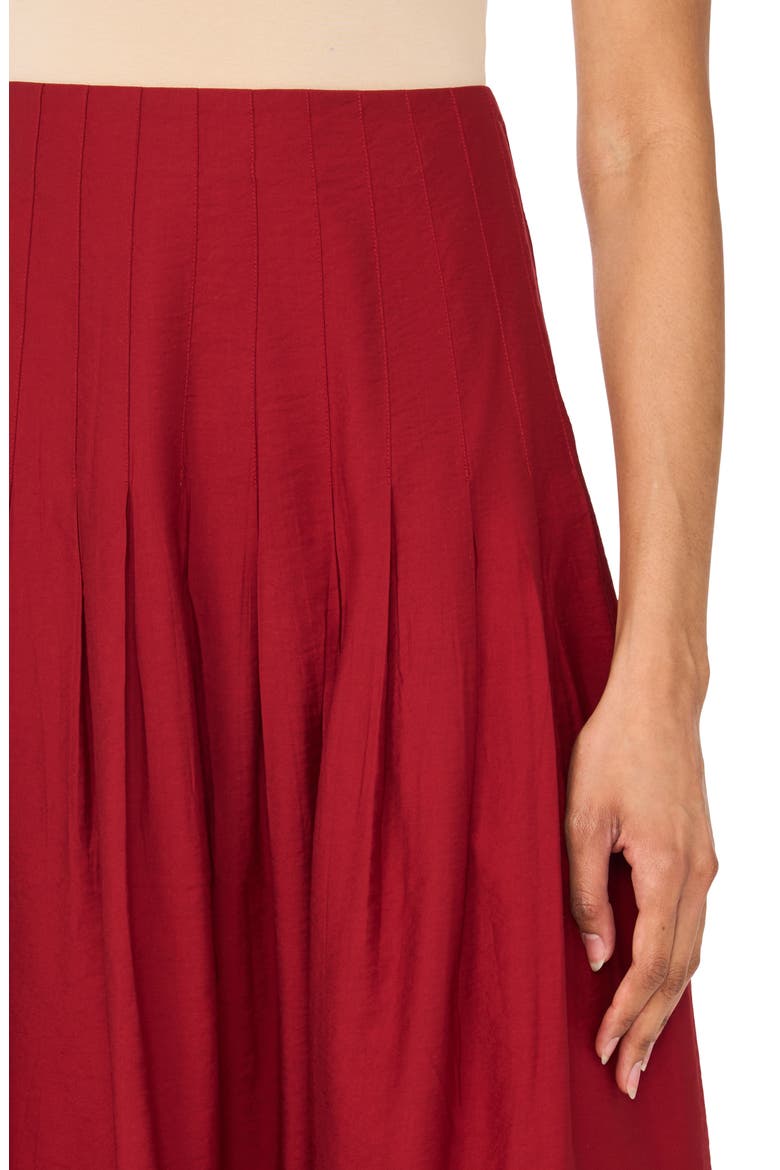 Pleated Midi Skirt, Alternate, color, CAYENNE