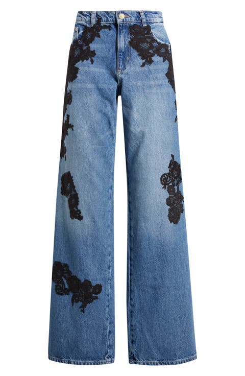 Bambie Lace Appliqué Jeans