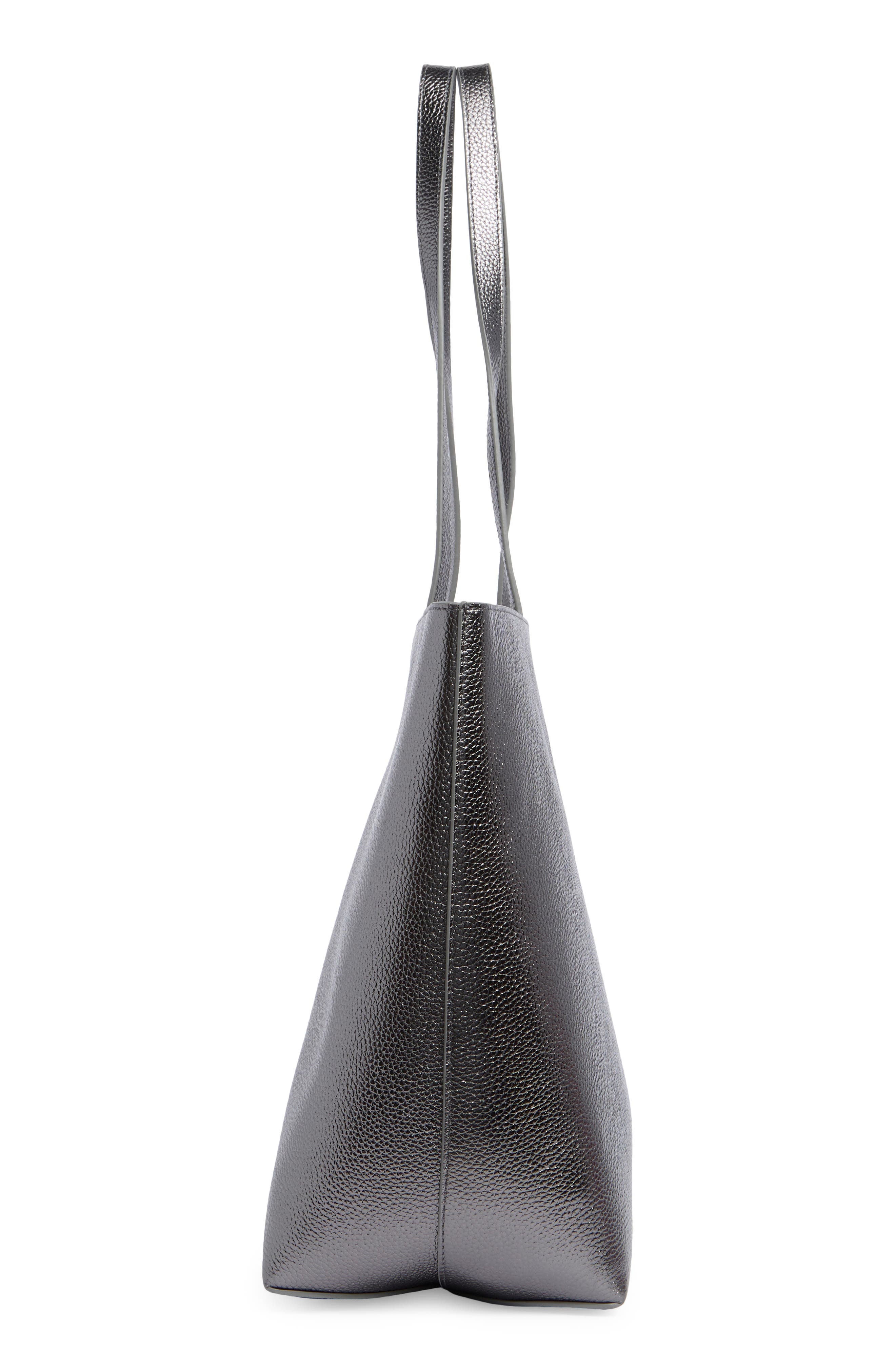 Angel Shopper Faux Leather Tote, Alternate, color, SILVER