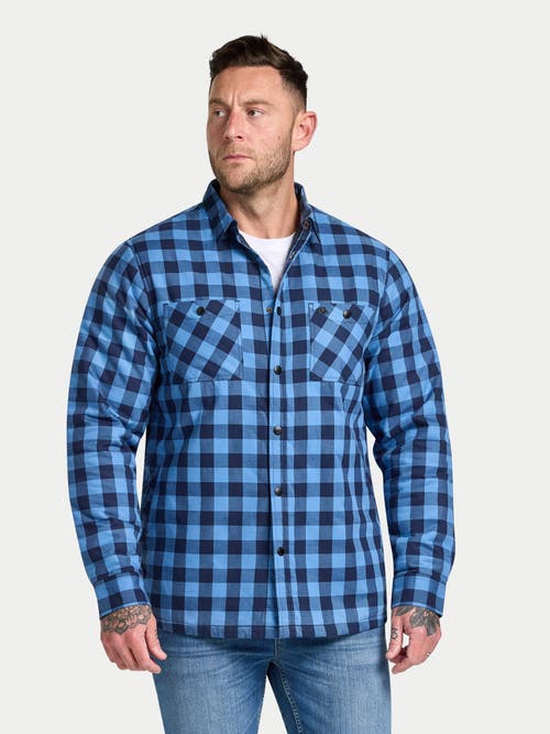 Raging Bull Long Sleeve Quilted Shacket In Blue