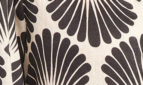 Karen Kane Blouson Sleeve Linen Shirtdress In Print In Print