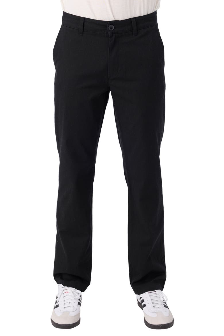 Transporter Flat Front Stretch Cotton Chinos, Main, color, BLACK