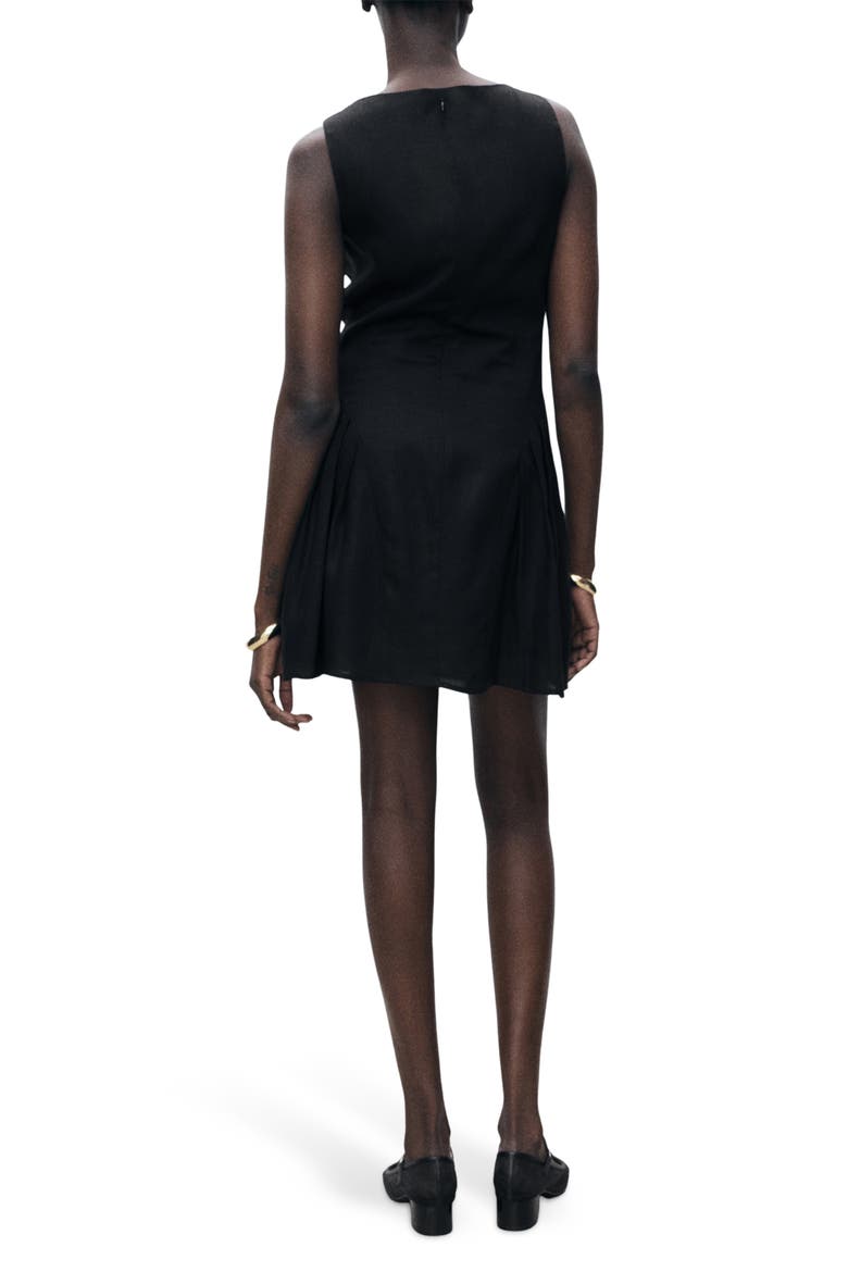 Pleated Sleeveless Dress, Alternate, color, BLACK