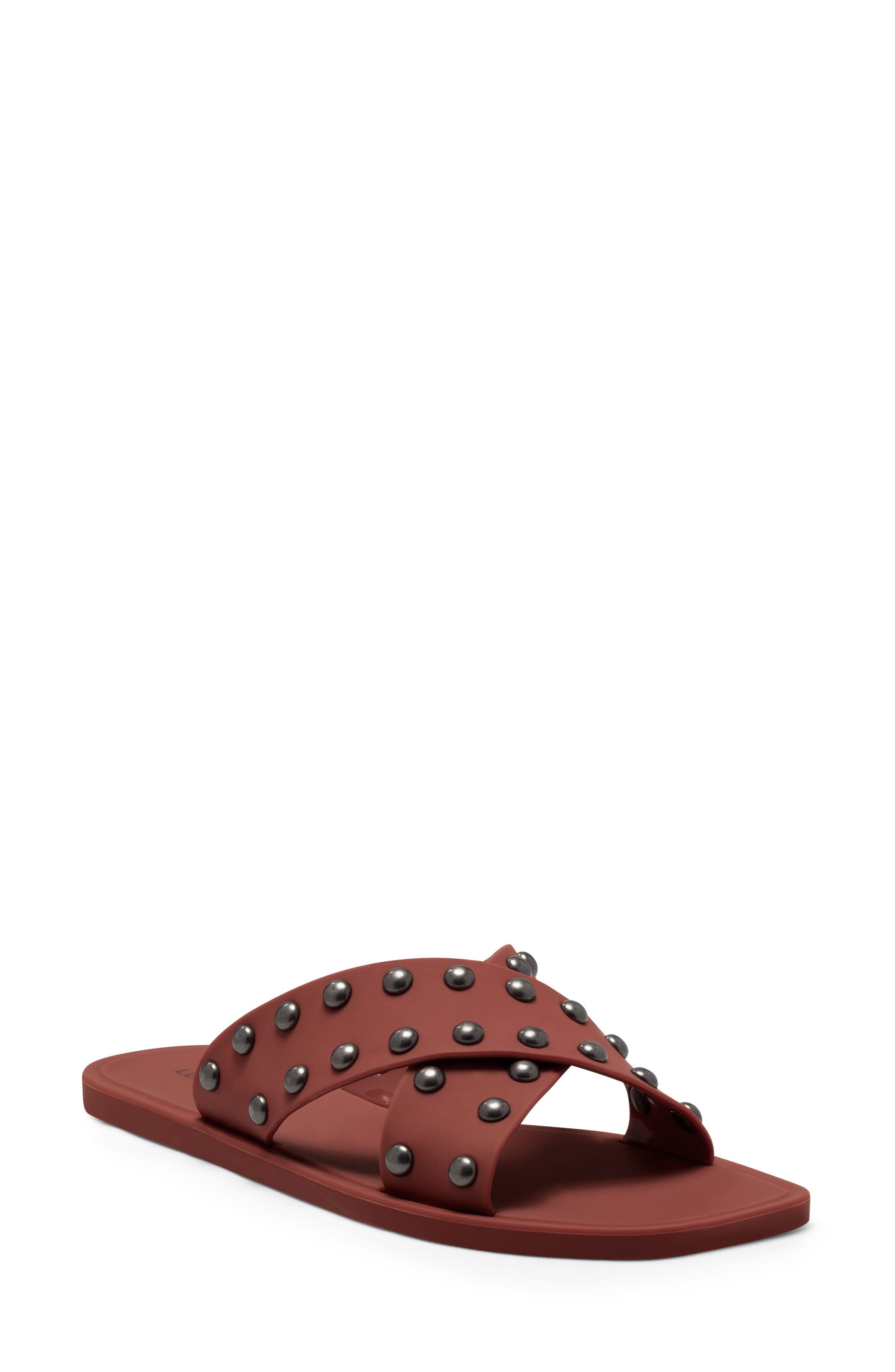 Julina Slide Sandal, Main, color, RANCHO RED
