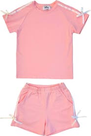 Lola + The Boys Sporty Bow Short Set