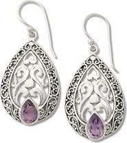 SAMUEL B. Engraved Blue Topaz Drop Earrings