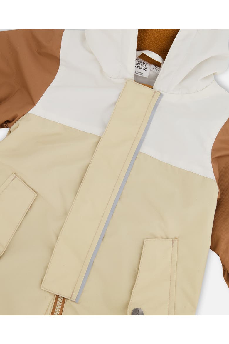 Mid-Season One-Piece Outerwear with Hat, Alternate, color, Beige