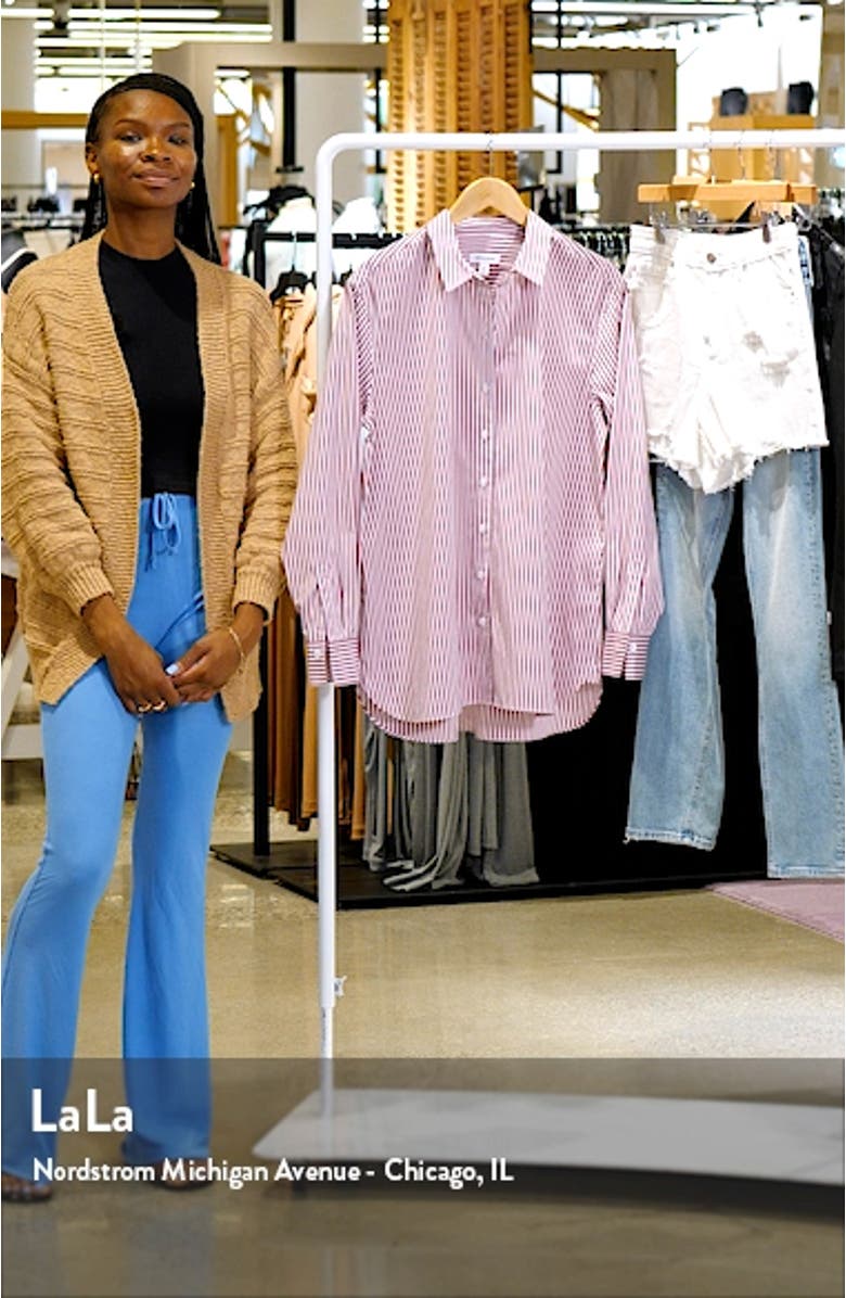 Women's Everyday Stripe Poplin Button-Up Shirt, sales video thumbnail