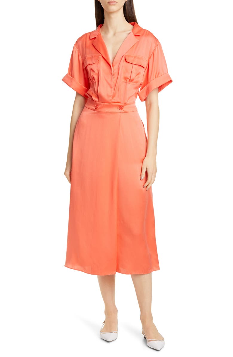 Equipment Orlenna Silk Blend Midi Shirtdress, Main, color,