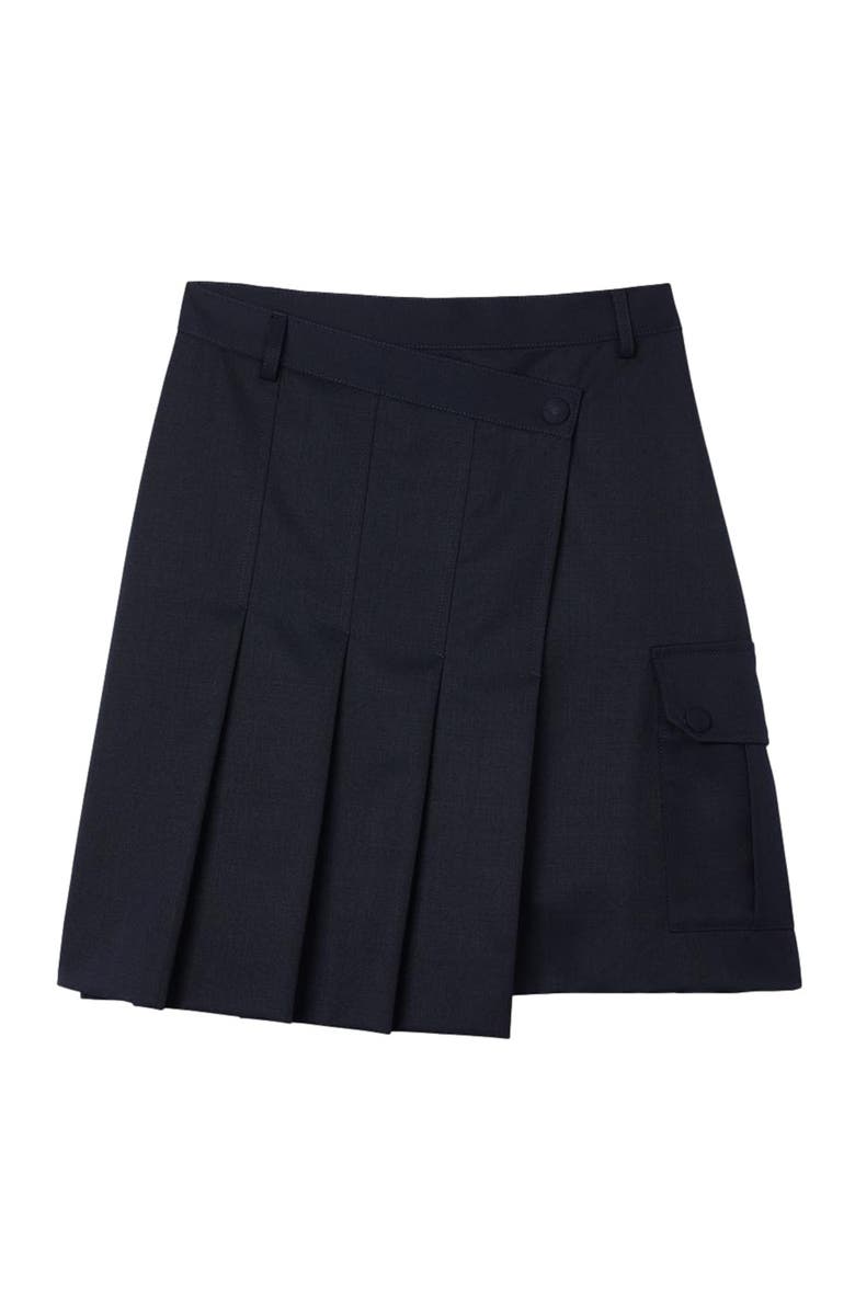 SANDRO Short asymmetrical pleated skirt, Alternate, color, 