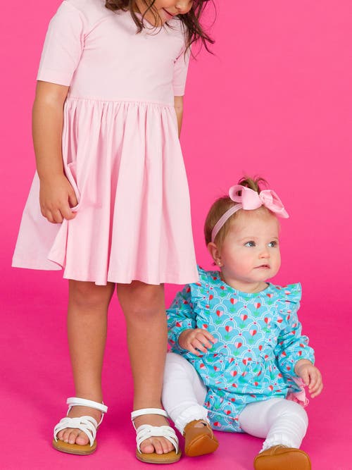 Rufflebutts Baby/toddler Girls Long Sleeve Waterfall Knit Bubble Romper In Sweetheart Blooms