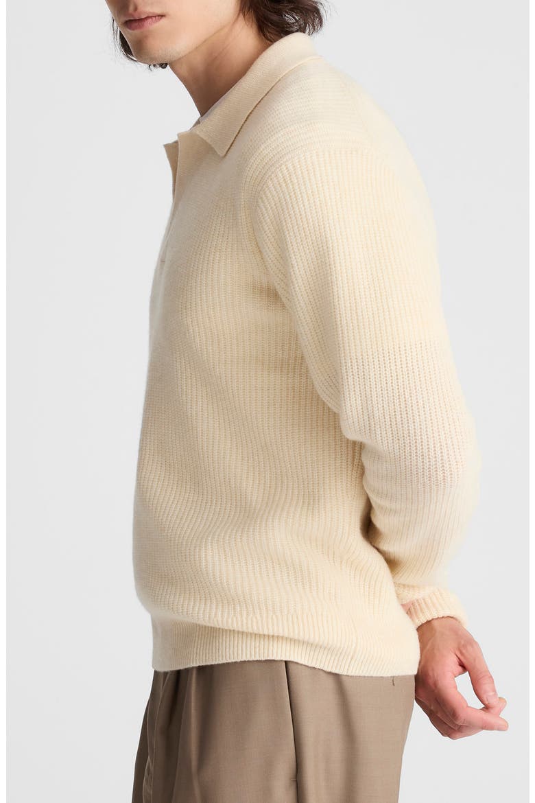Johnny Collar Heritage Merino Wool Sweater, Alternate, color, BISCUIT