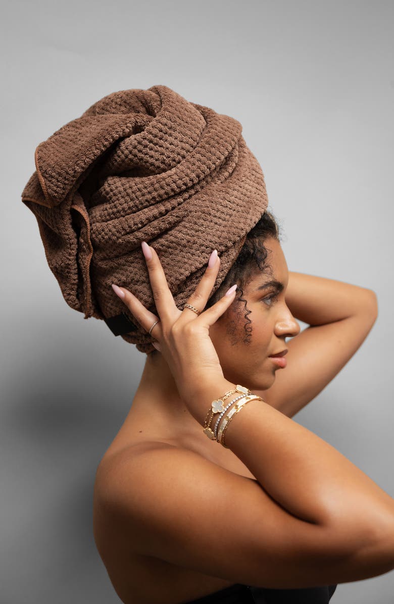 The Potion Studio Confident Crown Extra Large Hair Towel, Alternate, color, Brown