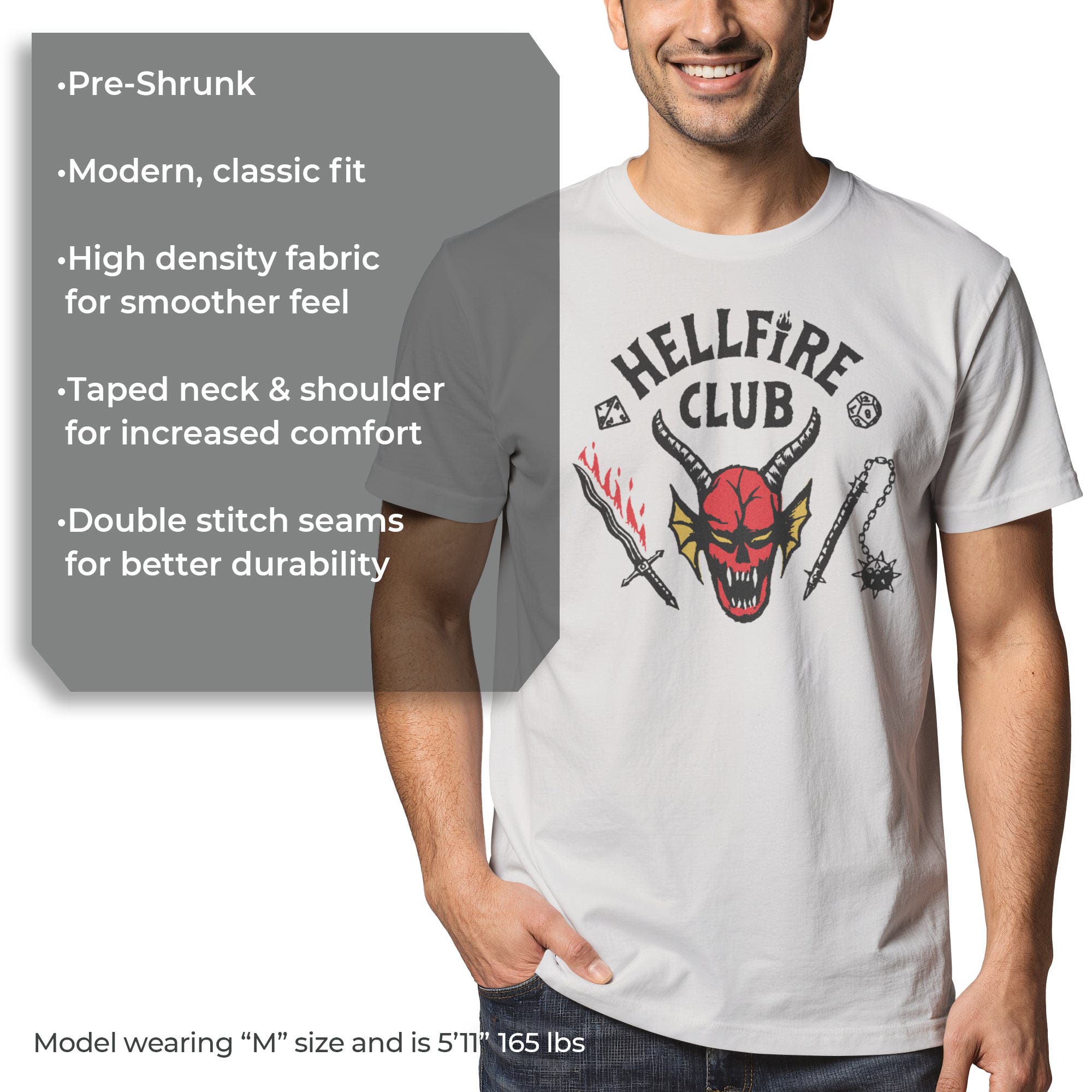 Stranger Things Netflix Men's Welcome To The Hellfire Club Short Sleeve ...