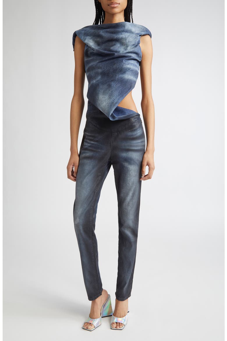 De-Clodia Sleeveless Denim Jumpsuit, Main, color, DEEP/ BLACK