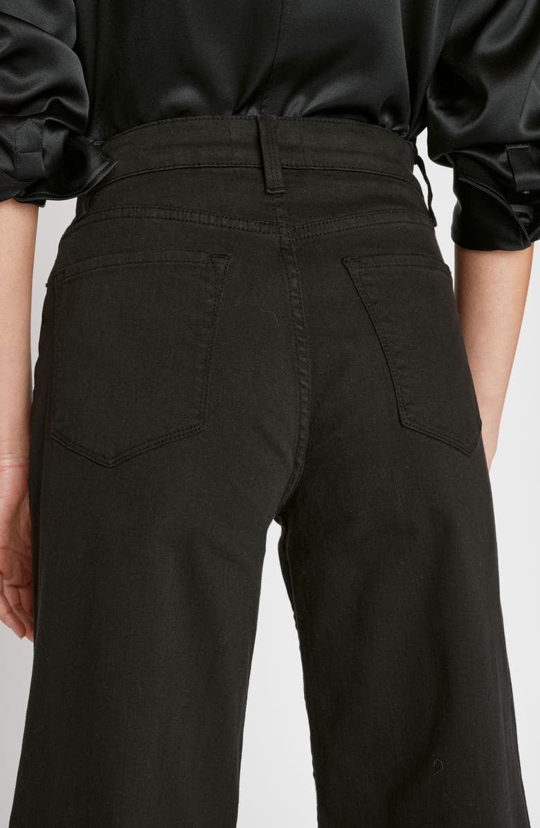 FRAME Le Palazzo Raw Hem Wide Leg Jeans, Alternate, color, Film Noir