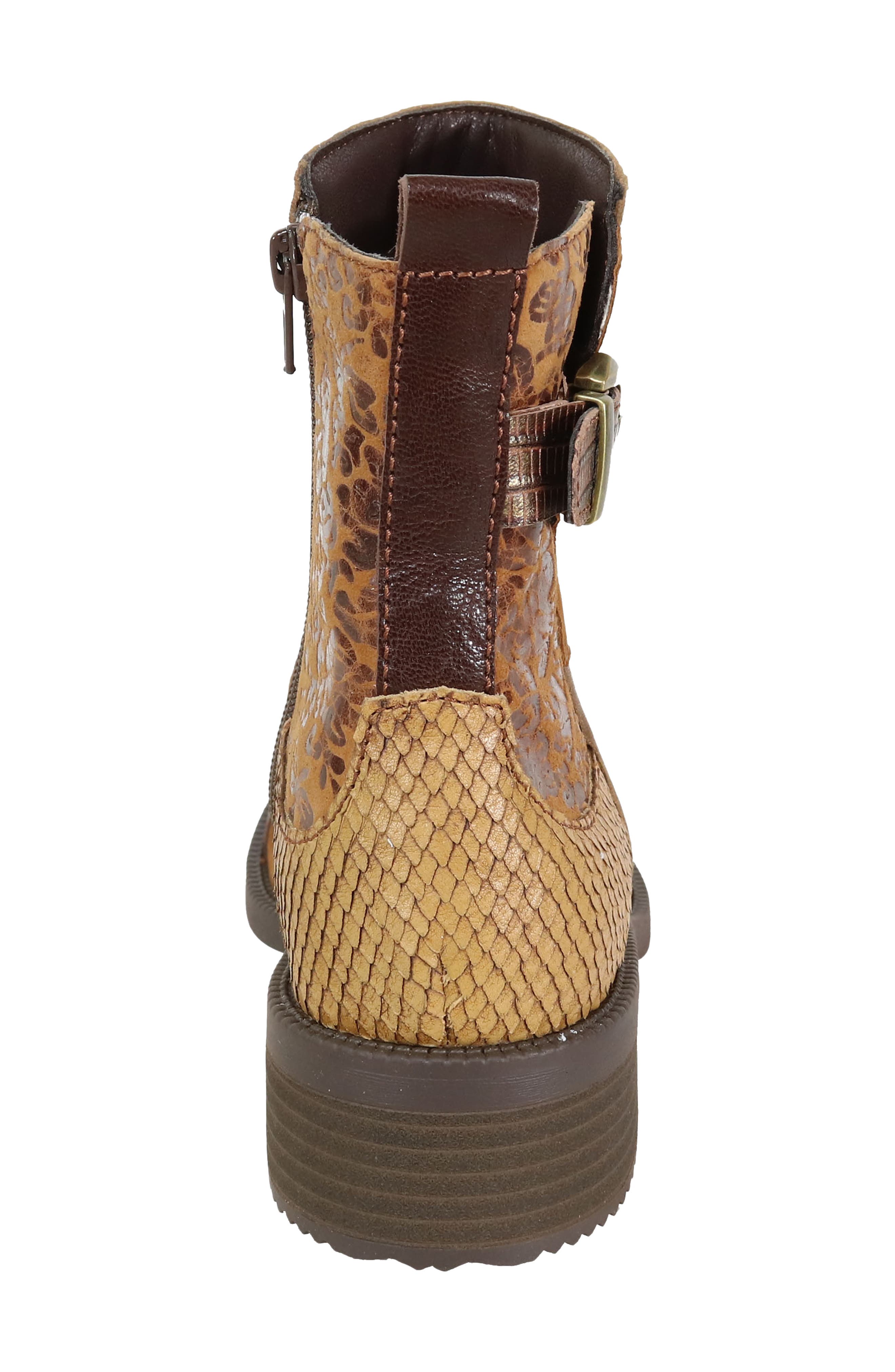 Surprise Patchwork Leather Bootie, Alternate, color, BROWN LEATHER