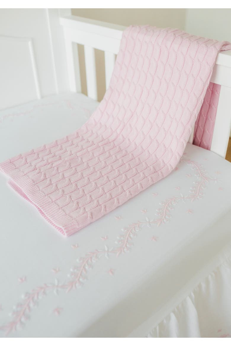 Kids' Embroidered Crib Sheet, Alternate, color, Blush