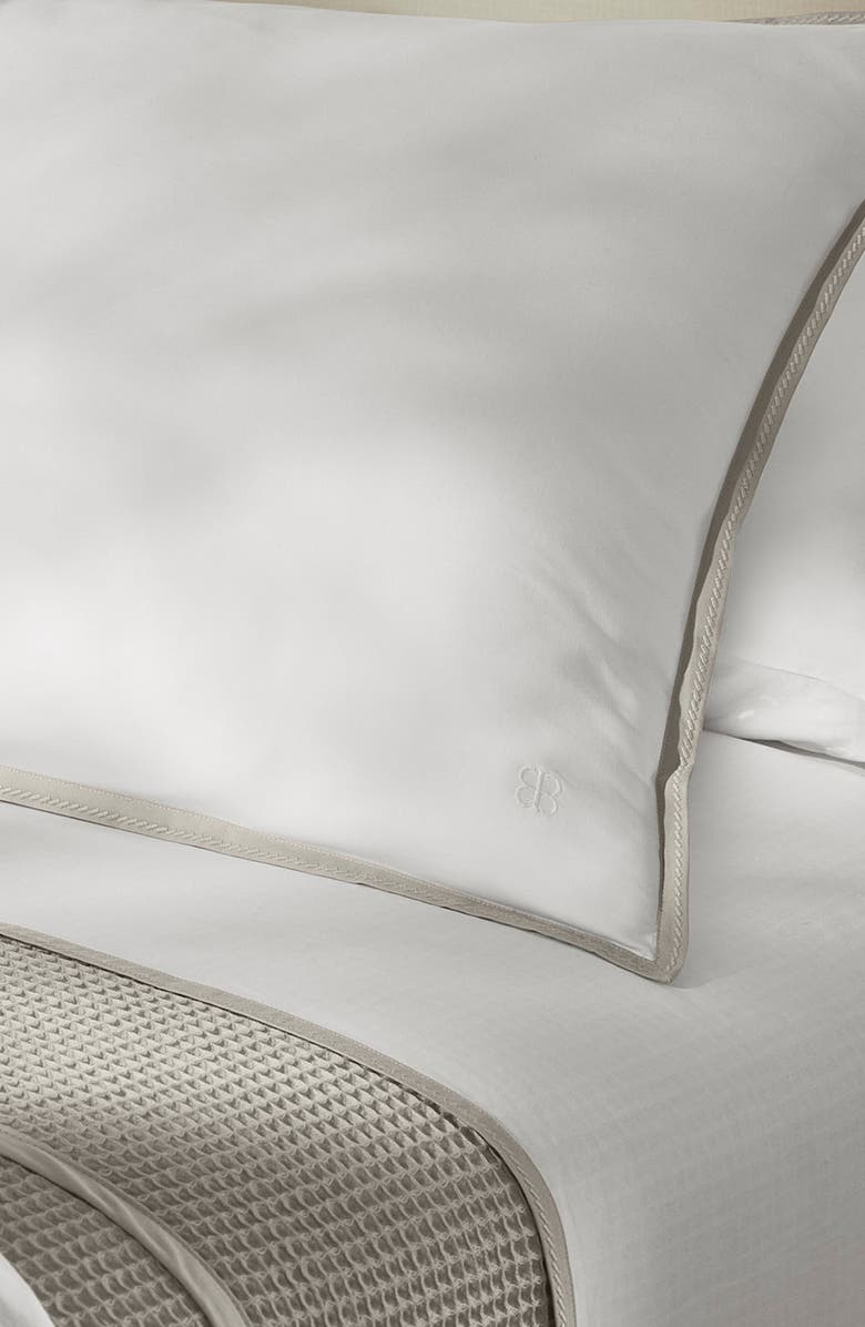 Boll & Branch Framed Percale Duvet Cover & Shams Set, Alternate, color, White/Pewter