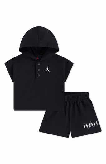 French Terry Henley Hoodie & Sweat Shorts Set