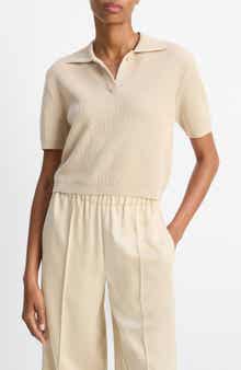 Vince Rib Silk & Cotton Polo