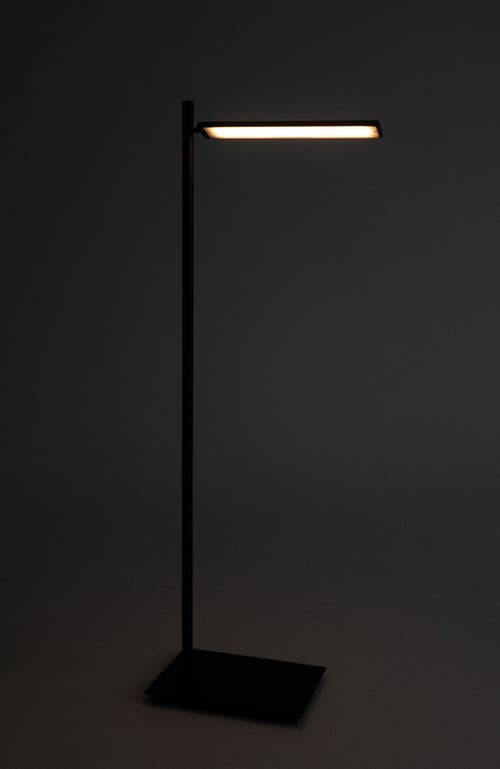 Brightech Linden 53" Matte Black Pharmacy Led Floor Lamp With Adjustable Head And Weighted Base In Black