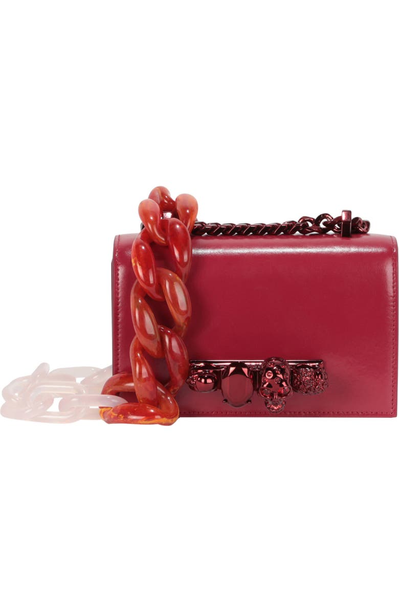 McQueen Mini Jeweled Crossbody Bag, Main, color, Red