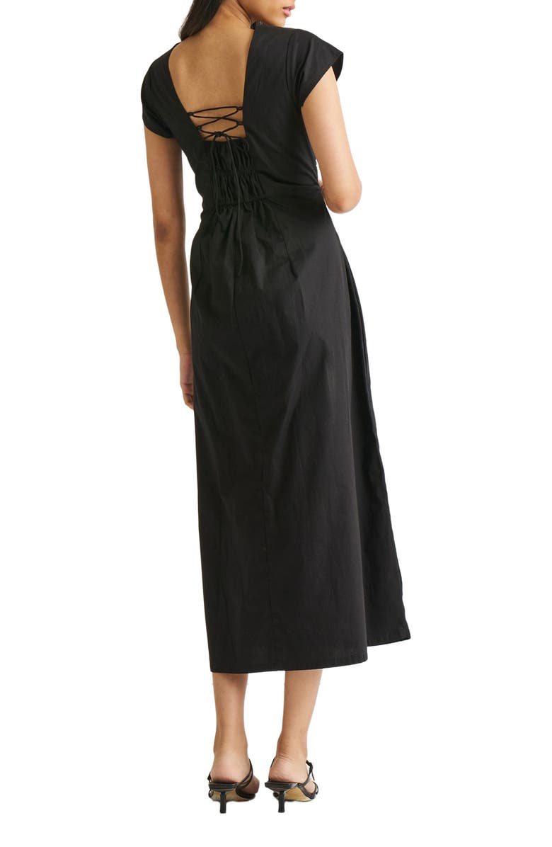 Reistor Ruched Dress with Front Slit, Alternate, color, Black