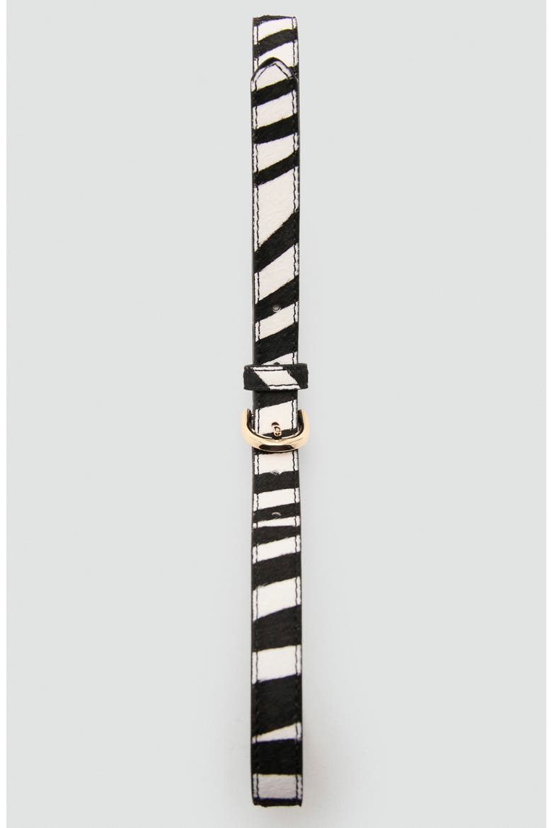 Animal Print Calf Hair Belt, Alternate, color, BLACK