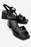 Forever & Always Shoes Yolen Leather Block Heel Sandal
