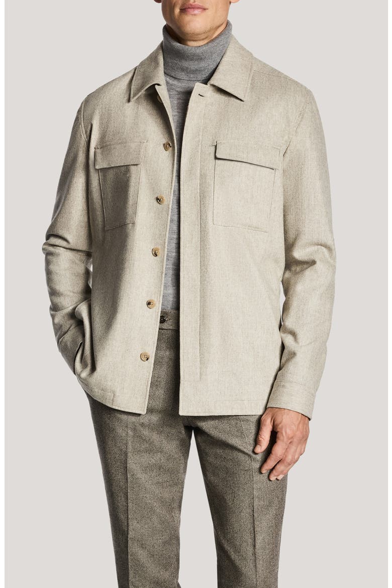 Colbey Flannel Twill Shirt Jacket, Main, color, SAND