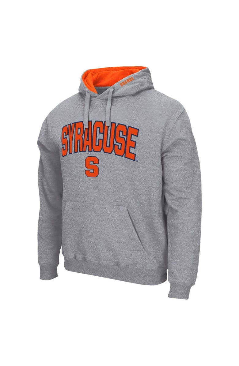 COLOSSEUM Men's Colosseum Heather Gray Syracuse Orange Arch & Logo 3.0 Pullover Hoodie, Alternate, color, Heather Gray
