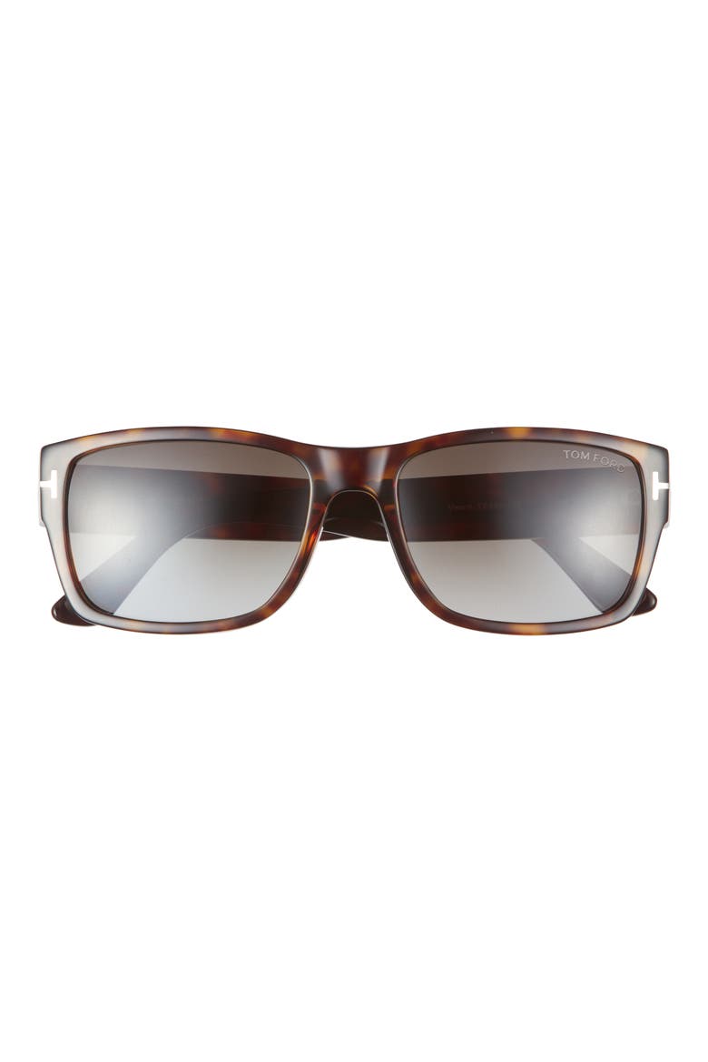 56mm Rectangle Sunglasses, Main, color, DARK HAVANA / SMOKE