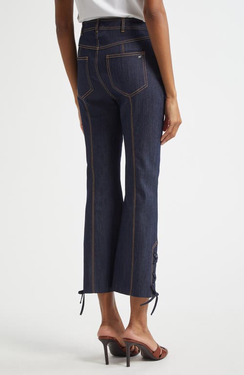 Cinq À Sept Lace-up Detail Crop Jeans In Blue