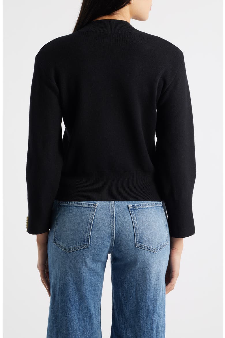 Hepburn Beaded Collar Sweater, Alternate, color, BLACK
