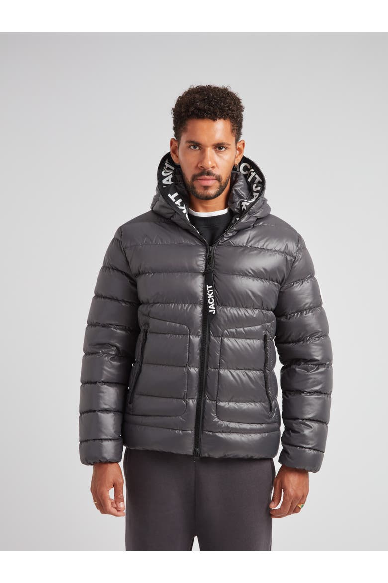 R4D Tramline Hooded Puffer Jacket, Main, color, GRAPHITE
