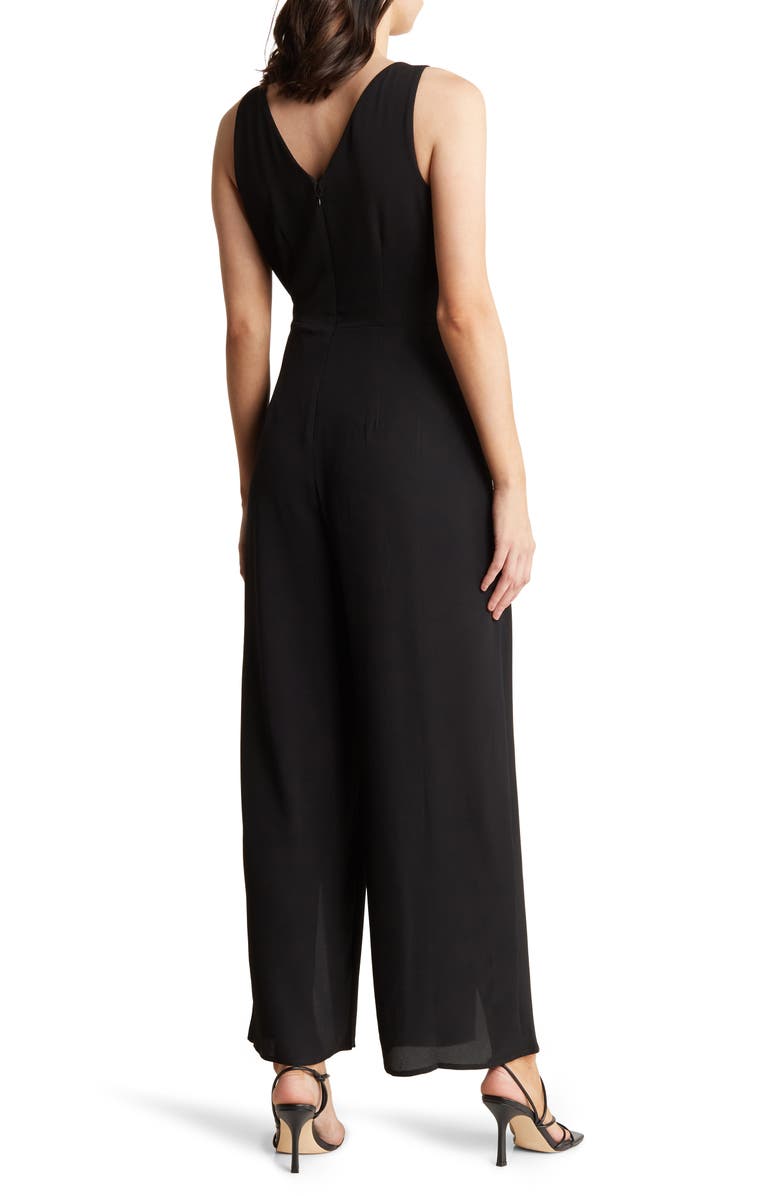 London Times Solid Side Tie Jumpsuit, Alternate, color,