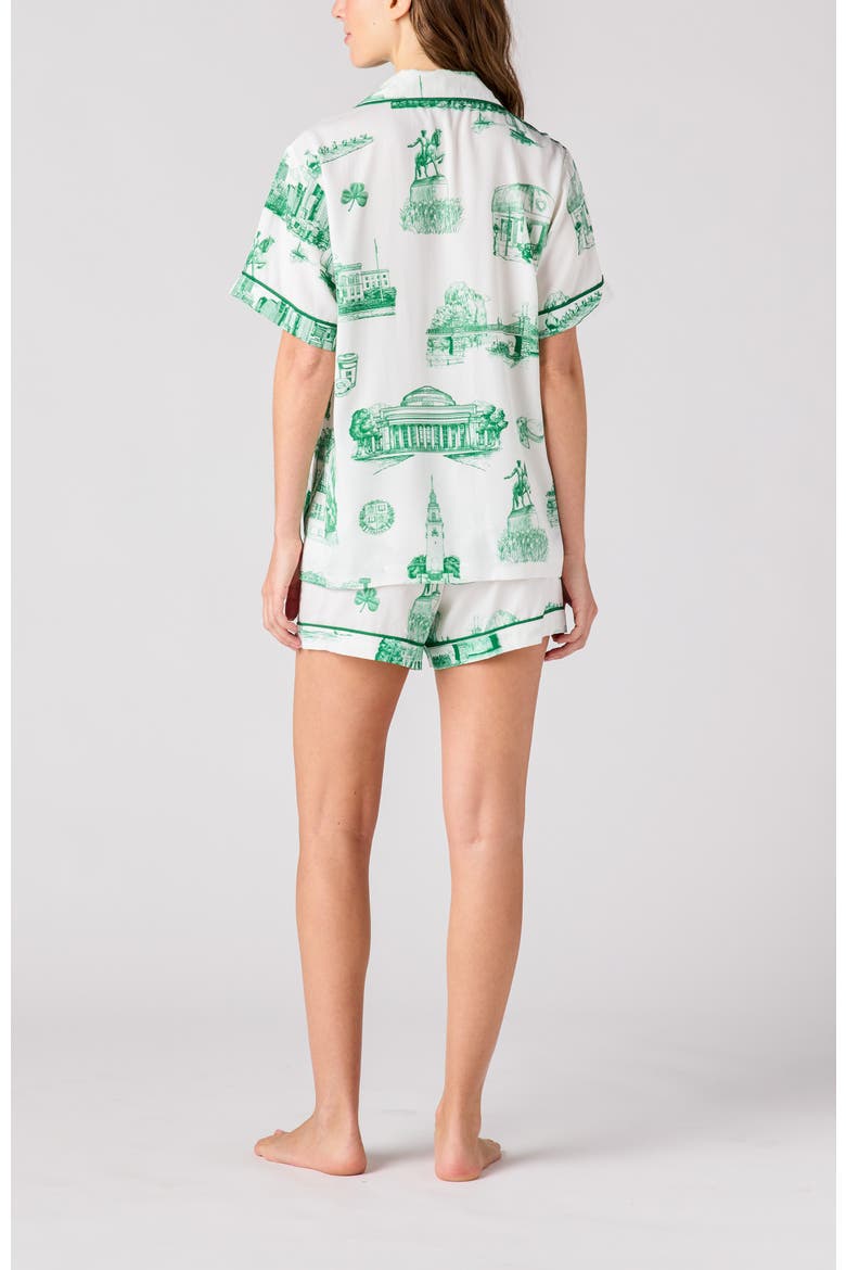 Boston Toile Shorts Set, Alternate, color, Green