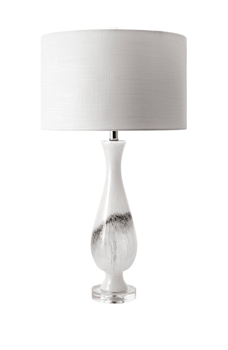 NULOOM 30" Crystal and Glass Linen Shade Table Lamp, Main, color, 