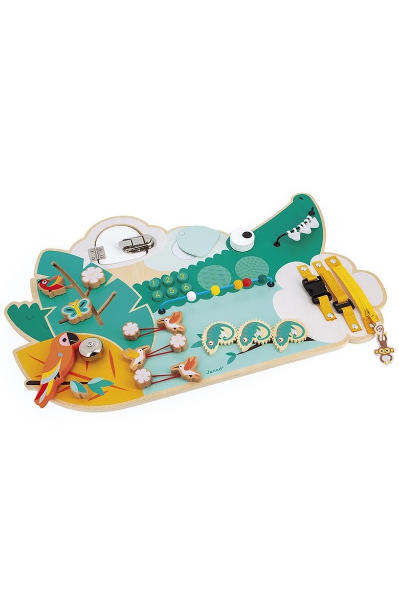 Janod Tropik Crocodile Multi-Activity Toy, Alternate, color, Green