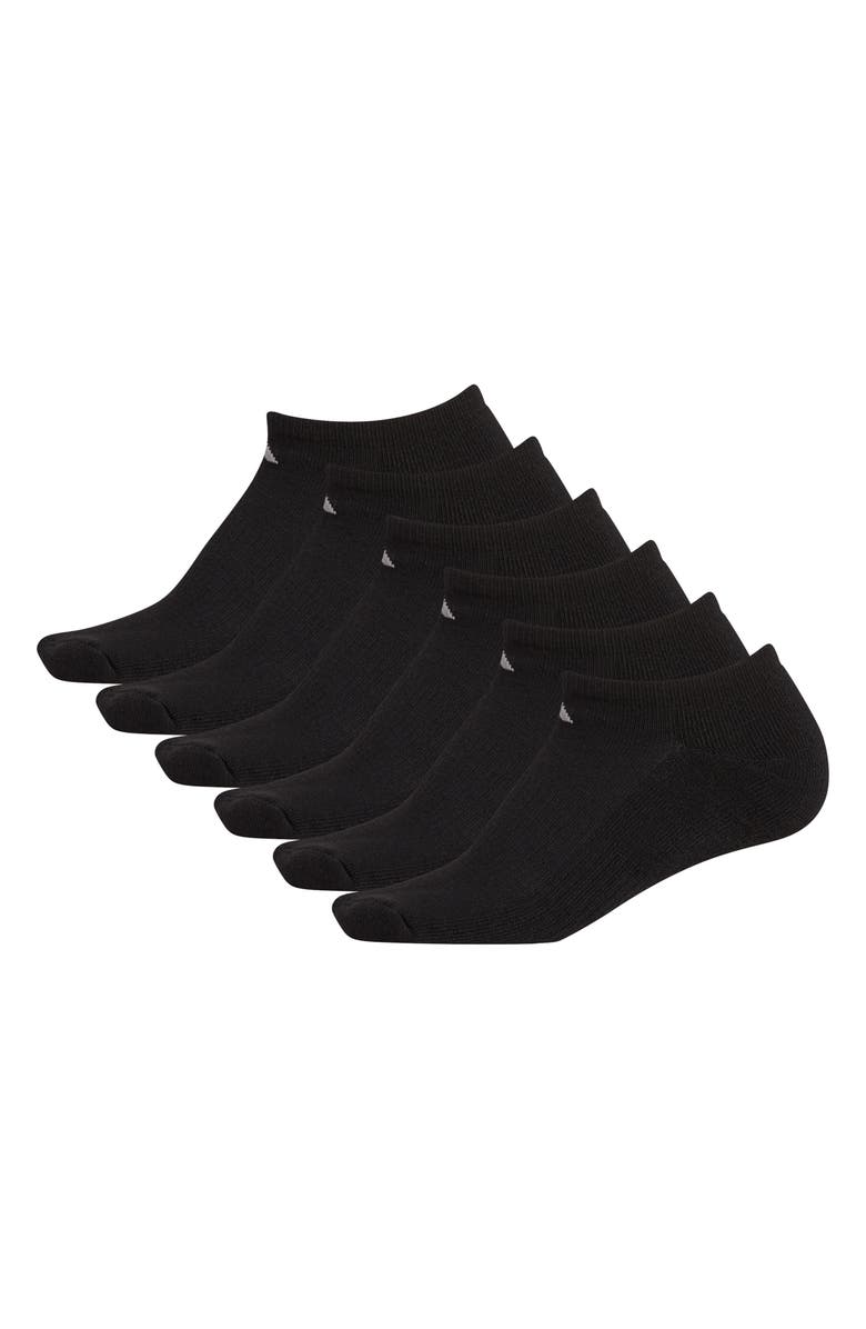 adidas 6-Pack Cushioned Athletic Socks, Main, color, Black
