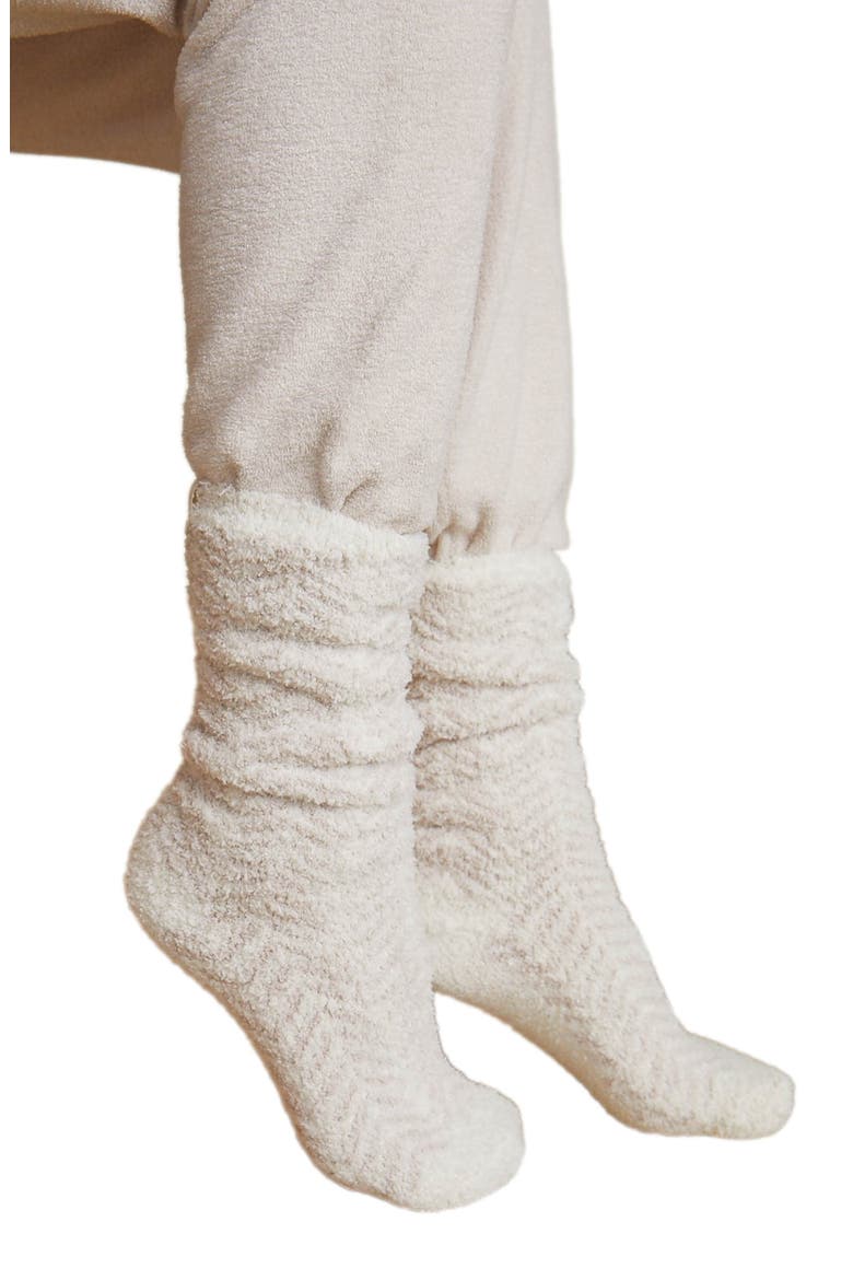 CozyChic™ Herringbone Gripper Crew Socks, Main, color, CREAM STONE